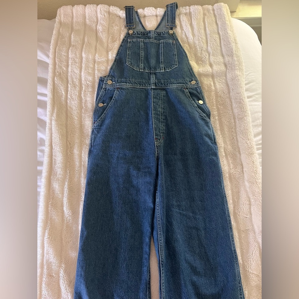 reformation denim overalls
